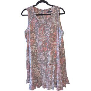 Tommy Hilfiger Paisley Floral Sleeveless Mini Shift Dress Womens 12 NWOT